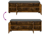 Hall Bench with Cushion with Shelf Smoked Oak 100 x 38 x 46 cm 891516