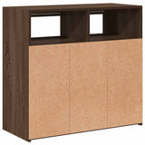 Sideboard with LED Lights Brown Oak 80x35x75 cm 815731