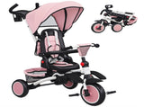 6 in 1 Foldable Kids Trike with Adjustable Parent Handle & Canopy for Ages 1-5, Pink T3398P378917