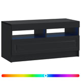 LED TV Cabinet Black Engineered Wood 897876