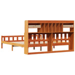 ZNTS Bookcase Bed without Mattress Wax Brown 180x200 cm Super King Solid Wood Pine 3322193