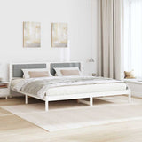Bed Frame Light Grey 200 x 200 cm Solid Pine Wood 3394242