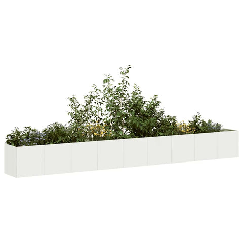 ZNTS Planter White 360x40x40 cm Cold-rolled Steel 860697