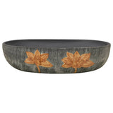 Countertop Basin Grey and Black Oval 59x40x14 cm Ceramic 155107