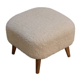 Boucle Cream Square Footstool IN3306