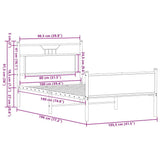 Bed Frame without Mattress Sonoma Oak 100x190 cm Engineered Wood 4106974