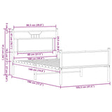 Bed Frame without Mattress Sonoma Oak 100x190 cm Engineered Wood 4106974
