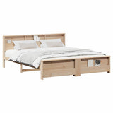 Bed Frame with Headboard Brown 180 x 200 cm Engineered Wood 3394216