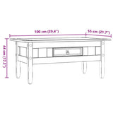 Coffee Table Mexican Pine Corona Range White 100x55x44 cm 282626