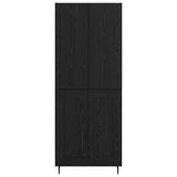 Highboard 2 pcs Black oak Engineered Wood and Glass 3416143