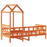 Day Bed with Roof without Mattress Wax Brown 90x200 cm Solid Wood 3282236