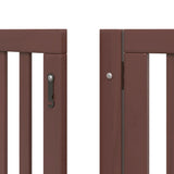 Dog Gate with Door Foldable 9 Panels Brown 450 cm Poplar Wood 3155662
