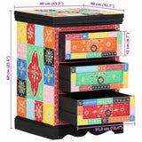 Drawer Cabinet Multicolour 40 x 40 x 60 cm Solid Mango Wood 4017569