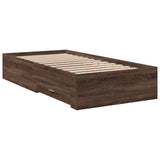 Bed Frame with Drawers without Mattress Brown Oak 90x190 cm Single 3280439