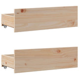 Bed Frame without Mattress with Drawers 135x190 cm Double Solid Wood Pine 3308819