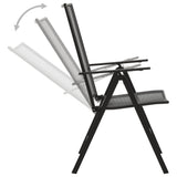 Reclining Garden Chair Set 7 pcs Anthracite Powder-coated Steel 3283763
