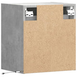 ZNTS Wall-mounted Bedside Cabinet with LED Lights Concrete Grey 3307967