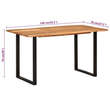 Dining Table 140x70x76 cm Solid Acacia Wood 286474