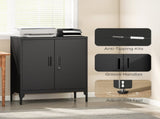 Metal Storage Cabinet with Lock and Adjustable Shelves - Black T3398P425017