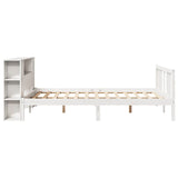 ZNTS Bookcase Bed without Mattress White 160x200cm Solid Wood Pine 3322286