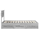 Bed Frame with Drawer Grey Sonoma 90 x 200 cm Engineer Wood 3409882