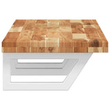 Basin Shelf Wall Mounted Steel and Solid Wood Acacia 3302750