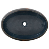 Countertop Basin Black and Blue Oval 59x40x15 cm Ceramic 155088