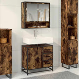 Bathroom Sink Cabinet Smoked Oak 65x33x60 cm Engineered Wood 849276