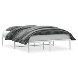 Metal Bed Frame without Mattress White 140x190cm 373673