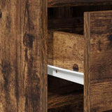 Dressing Table with Mirror Lights 3 pcs Brown Engineered Wood 3334249