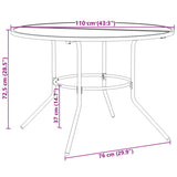 Patio Table Round Anthracite 110x72.5 cm Powder-coated Steel 4009264