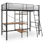 Bunk Bed with Table without Mattress Grey Metal 90x200 cm 287908