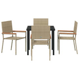 Garden Dining Set with Cushion 5 pcs Beige Poly Rattan 3379717