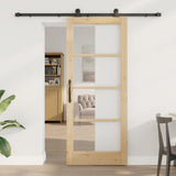 Sliding Door ORKDAL Natural and Black 83 x 202 cm 3332025