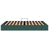 Storage Bed with Mattress Dark Green 140 x 200 cm Velvet 3370103