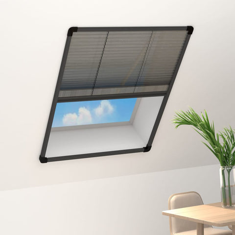 ZNTS Plisse Insect Screen for Windows Aluminium Anthracite 80x100 cm 148664