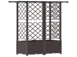 Raised Bed with Trellis and Roof Brown 124 x 40 x 138 cm PP 42032524