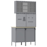 Work Cabinet Set with Drawer with Shelf Manual 5 pcs Black 3321426