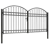 Fence Gate ASSEN Double Door with Arched Top Steel 300x150 cm 143090
