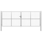 Garden Gate Galvanised Steel 400x150 cm Silver 144301