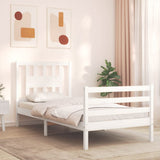 Bed Frame without Mattress White Single Solid Wood 3194537