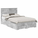 Bed Frame Concrete Grey 120 x 190 cm Engineered Wood 3410006