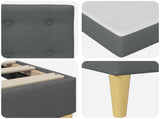 Bed Frame with Mattress Dark Grey 90 x 190 cm Fabric 3415263