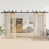 Sliding Door Hardware Kit 400 cm Steel Black 3295758