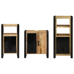 Bathroom Furniture Set with Shelf 3 pcs Brown Solid Mango Wood 3305622