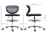 Drafting Chair, Swivel Office Draughtsman Chair, Mesh Standing Desk Chair with Adjustable Foot Ring, T3398P344664