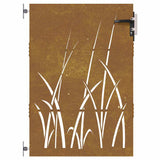 Garden Gate 85x125 cm Corten Steel Grass Design 153222