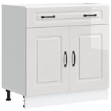 Kitchen Base Cabinet Kalmar High Gloss White Engineered Wood 853499
