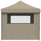 Foldable Party Tent Pop-Up with 4 Sidewalls Taupe 4004978
