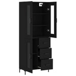 Highboard Black 69.5x34x180 cm Engineered Wood 3198594